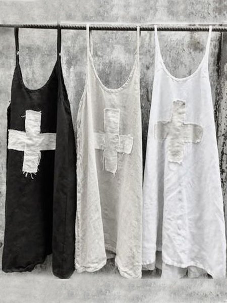 

Vestito Casuale Senza maniche a Girocollo Più Taglia, Nero, Dresses
