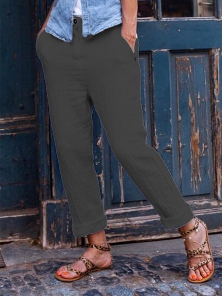 

Pantaloni Casuale Solido, Nero, Pants