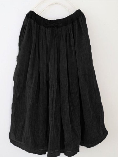 

Blue Cotton-Blend A-Line Boho Skirts, Black, Auto-Clearance