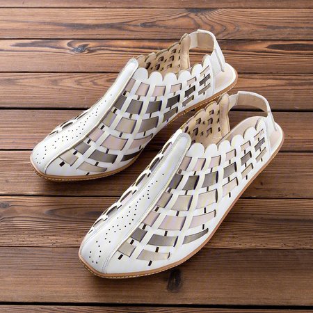 

Women Casual Comfy Elastic Band Plus Size Shoes, White, Sandals