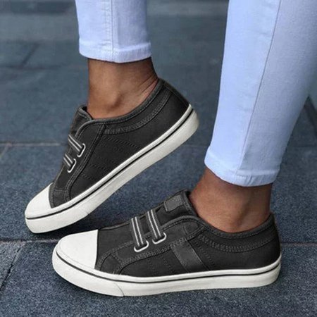 

Slide Canvas Round Toe Casual Outdoor Spring/fall Women Sneakers, Black, Shoes