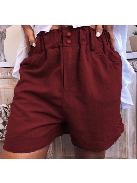 

Women Casual Loose Shorts Shorts, Red, Shorts