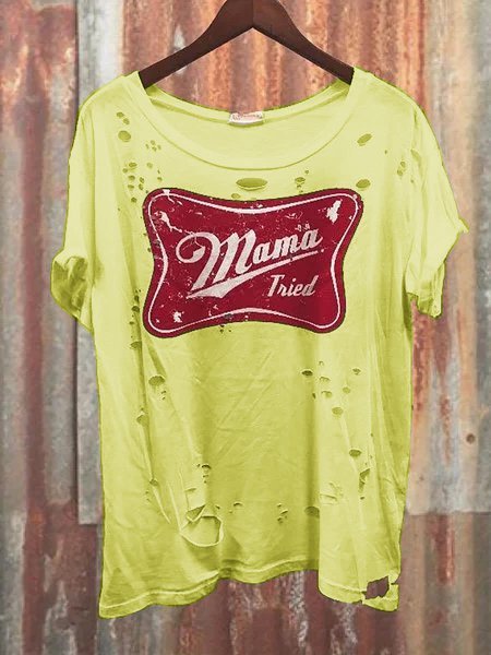 

Lettera Strappato taglia grande T Camicie, Giallo, Tops