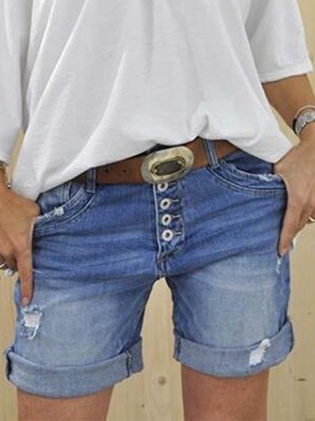 

Blue Casual Denim Pant, Shorts