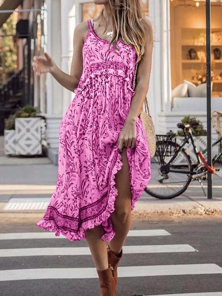 

Cotton Short Sleeve T-shirt Dress, Rose, Casual Dresses