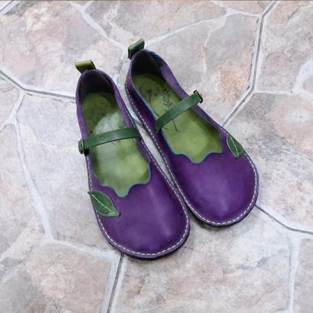 

Scarpe Piatte Stile Retro, Viola, Platform