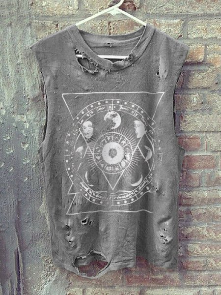 

Holiday Sleeveless T-shirt, Gray, Tops