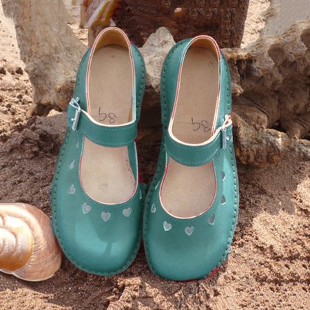 

Women's Retro Hollow Out Flats, Blue, Flats