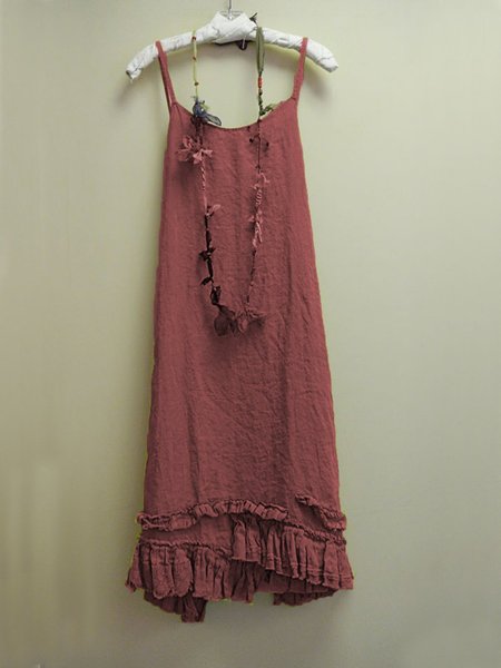 Casuale senza maniche taglia grande Gonna, Rosso, Casual Dresses