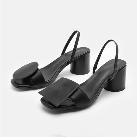 

Summer Solid Casual Chunky Heel Elegant Sandals, Black, Sandals