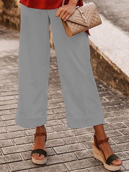 

Casuale Tinta unita Pantaloni, Grigio, Bottoms