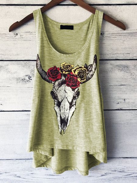 

Sleeveless Casual Tee & T-Shirt, Yellow, Tees & T-shirts