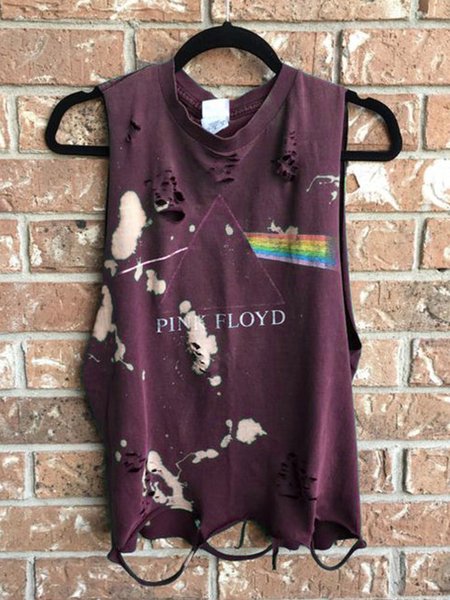 

Casual Sleeveless Round Neck Plus Size Tops, Rose, Tank Top