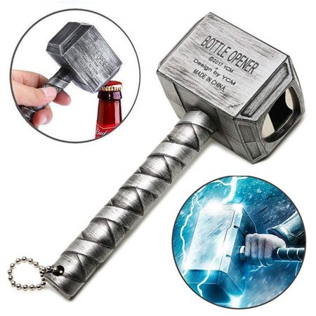 

Hammer of Thor Beer Bottle Opener, Silver, Home&Garden