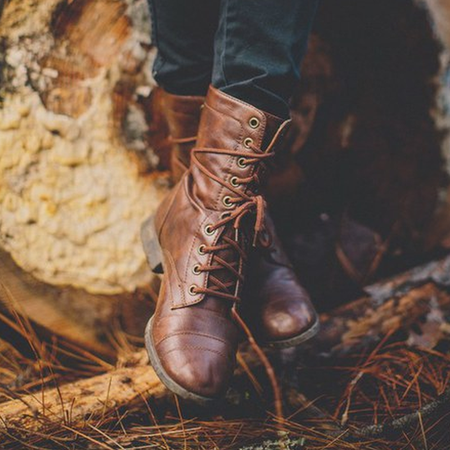 

Lace Up Vintage Fashion Boots, Brown, Boots