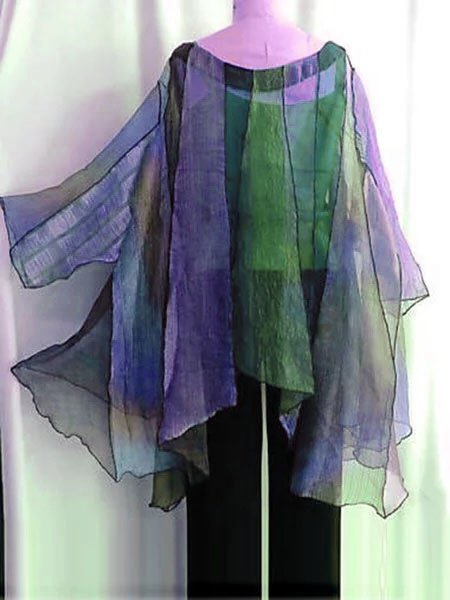 

Women Purple Round Neck Casual Ombre/tie-Dye Blouse, Green, Tops