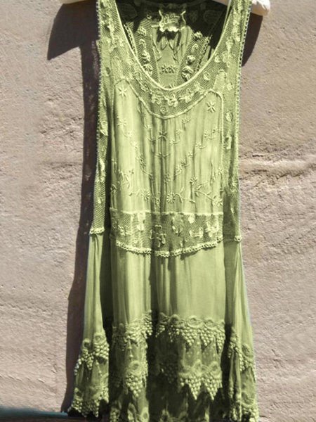 

Casuale senza maniche Scollo a V taglia grande Gonna, Giallo, Casual Dresses