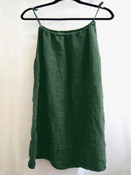 

Vestito Casuale senza Maniche a Girocollo Taglia Grande, Verde, Dresses