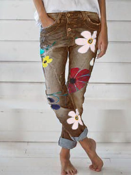 

zolucky Deep Blue Denim Jeans, Khaki, Pants
