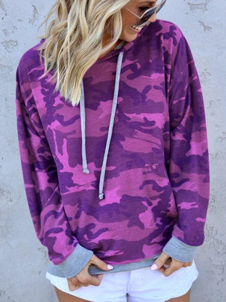

Felpa Sciolto In forma mimetizzato Stampare Donna Accostare, Viola, Hoodies & Sweatshirts
