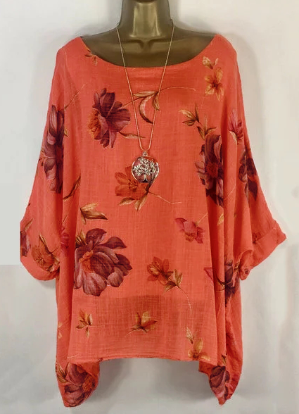 

Camicetta Casuale Floreale con Manica Corta, Anguria, Blouses & Shirts