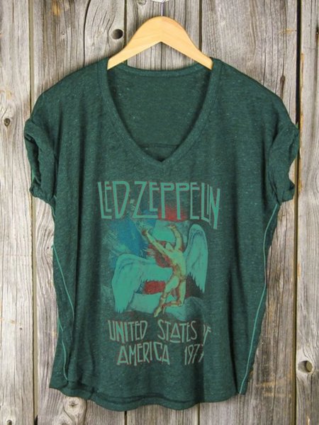 

Women Casual Short Sleeve Round Neck Plus Size Tops, Green, T-Shirts
