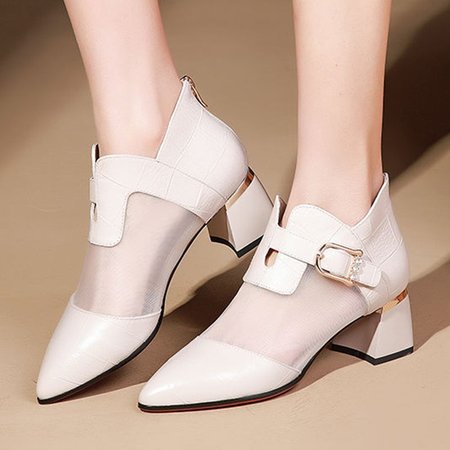 Casual Holiday Chunky Heel Boots, Off white, Boots