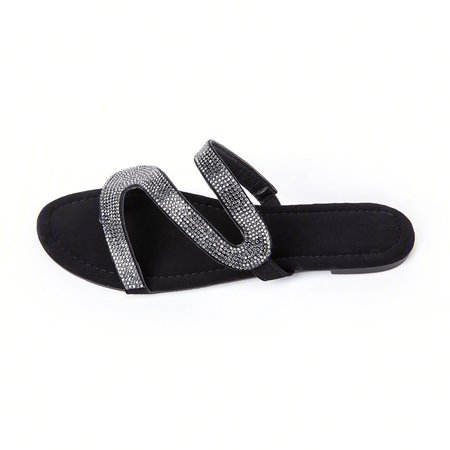 

Women Shiny Slippers Casual Embellished Toe Post Shoes, Silver, Sandals