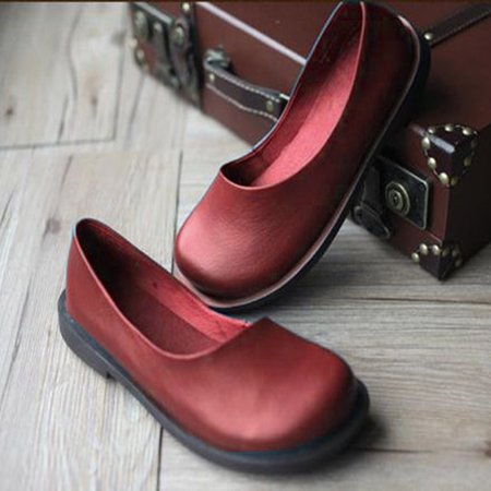 

zolucky Slip On Daily Flats, Red, Flat & Loafers