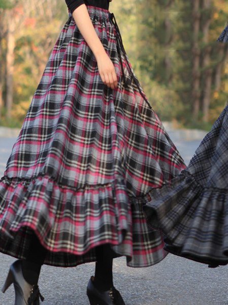 

Vintage A Skirt Plaid, Purple, Auto-Clearance