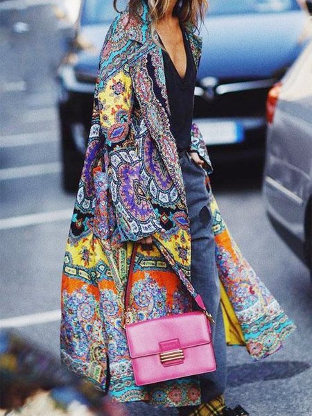

Multicolor Long Sleeve Casual Trench coat, Outerwear