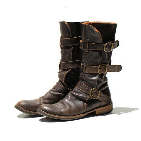 

Women's Vintage Low Heel Boots, Brown, Boots