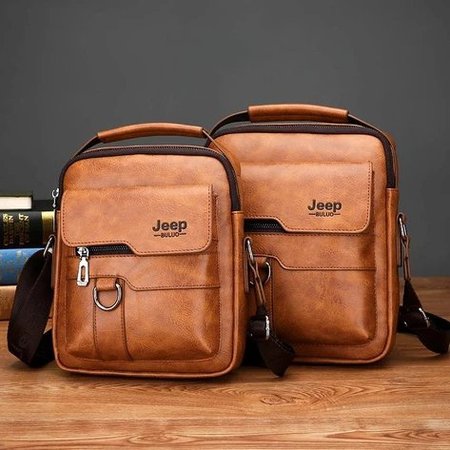 

Men's Leather Business Messenger Bag, Orange, Bags