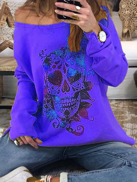

Casual Long Sleeve Shirts & Tops, Blue, Tops