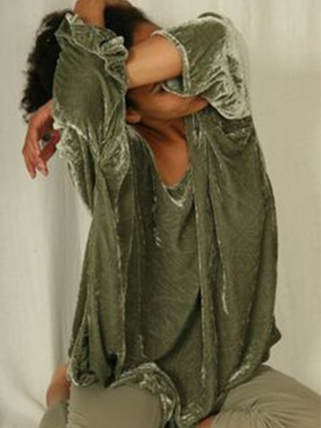

Green Crew Neck Long Sleeve Shirts & Tops, Tops