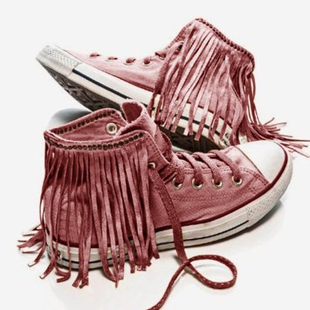

Beige Tassel Holiday All Season Canvas Flats, Pink, Athletic & Casual Shoes