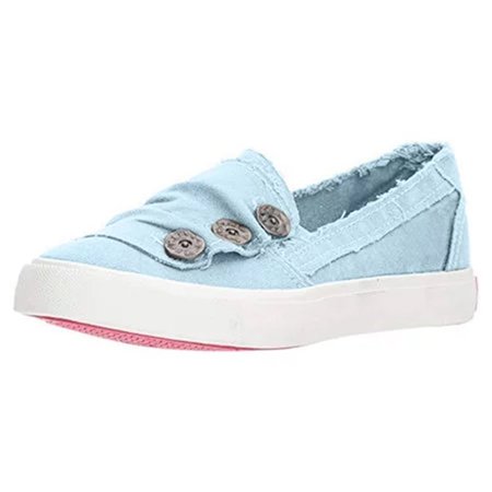 

Women Casual Button Comfy Sneaker, Royal blue, Auto-Clearance