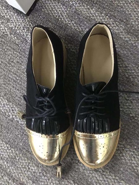 

Women Hollow-Out Flat Heel Daily All Season Leather Heels, Black, Heels