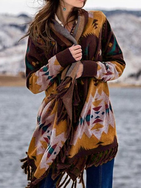 

Giacca Multicolore Bohemian Colore-block Patchwork di Misto Cotone, Giallo, Cardigans