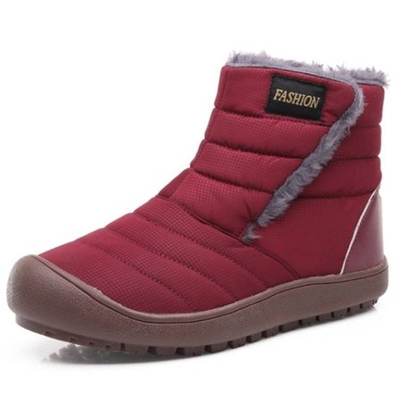 

Women Waterproof Warm Ankle Snow Boots, Red, Boots