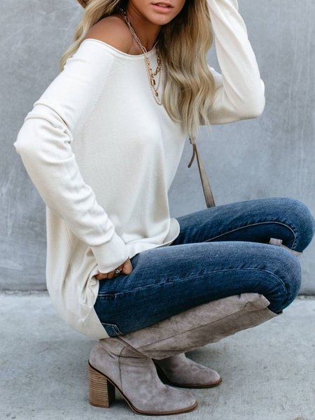 

Black Cotton-Blend Long Sleeve Shirts & Tops, White, Hoodies&Sweatshirts
