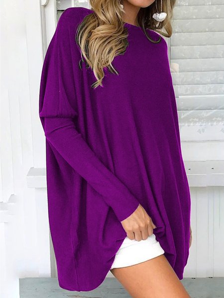 

Women Casual Plus Size Tops Tunic Long Sleeve T Shirt, Purple, Tops