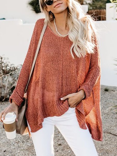 

Plus size Cotton Knitted Casual Shirts & Tops, Gray, Sweaters & Cardigans
