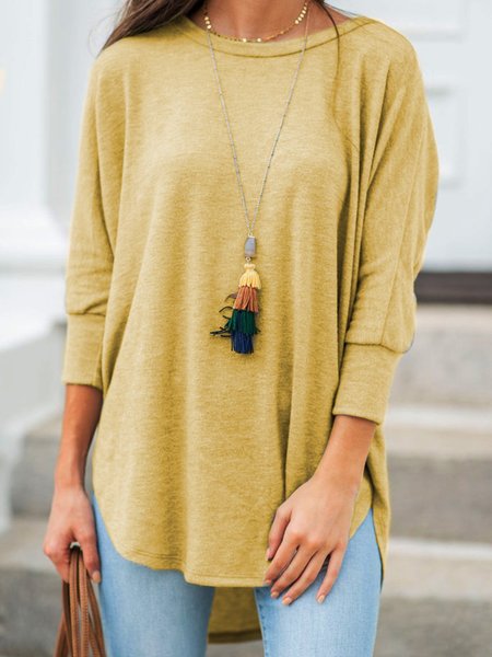 

Camicetta & Top con Maniche Lunghe Misto Cotone, Giallo, T-Shirts