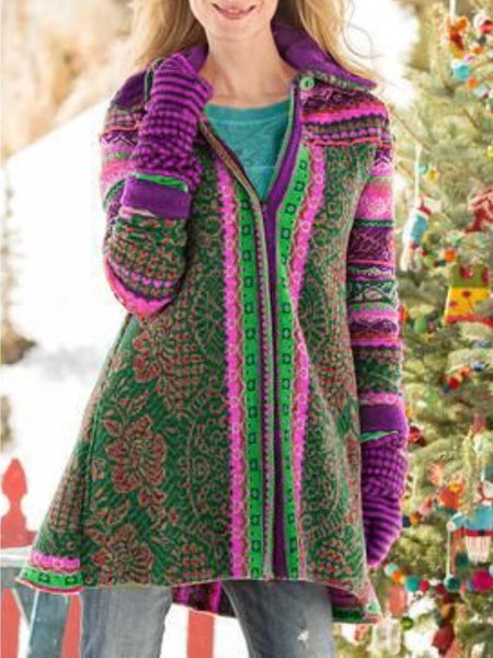 

Casual Plus Size Outerwear Coat Top, Purple, Auto-Clearance