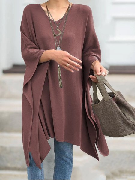 

Cotton-Blend Paneled Casual Top, Coffee, Tops