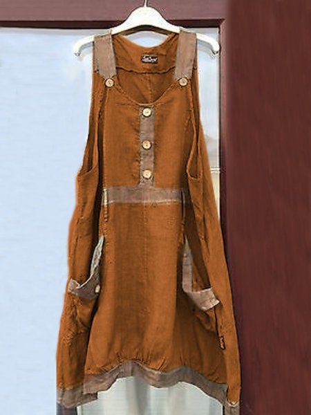 

Casuale senza maniche taglia grande Gonna, Arancia, Casual Dresses