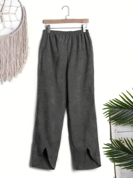 

Summer Pockets Striped Casual Capri Pants, Black, Pants