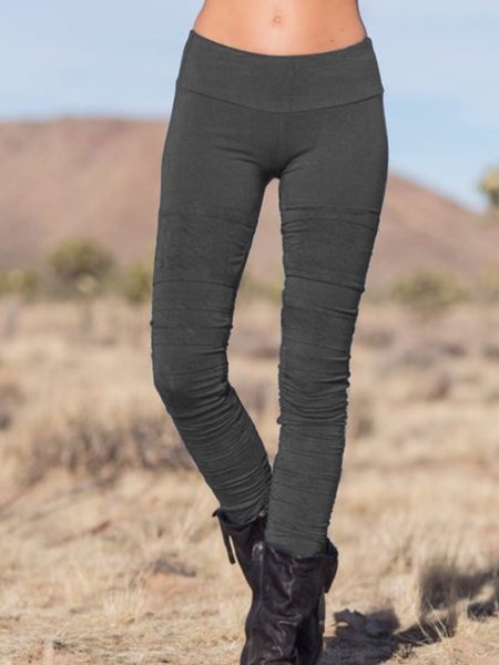 Mid waist sports style solid color comfortable Leggings