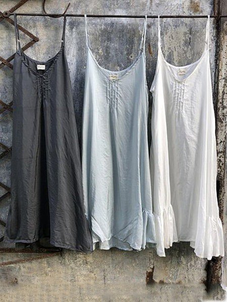 

Casuale taglia grande Solido senza maniche Abito, Blu, Casual Dresses